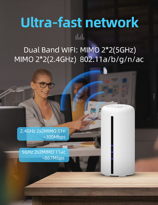 Мобильный двойной маршрутизатор диапазона 5Ghz Wifi с SIM-картой 1800Mbps открывает